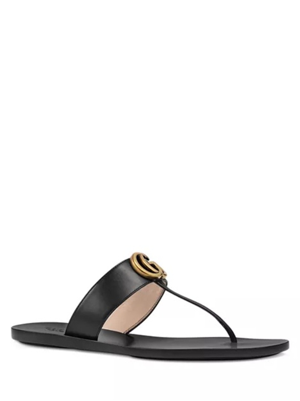 Authentic Gucci Flat Marmont Leather Thong 39